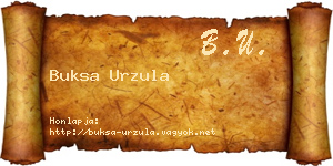Buksa Urzula névjegykártya